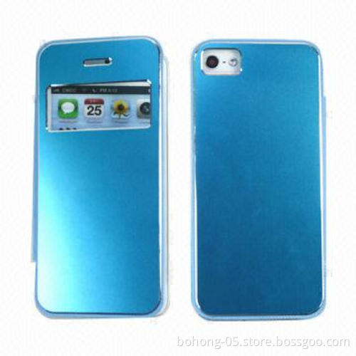 Ultra Thin Metal Pull-down Leather Case for iPhone 5S, Different Color is Available